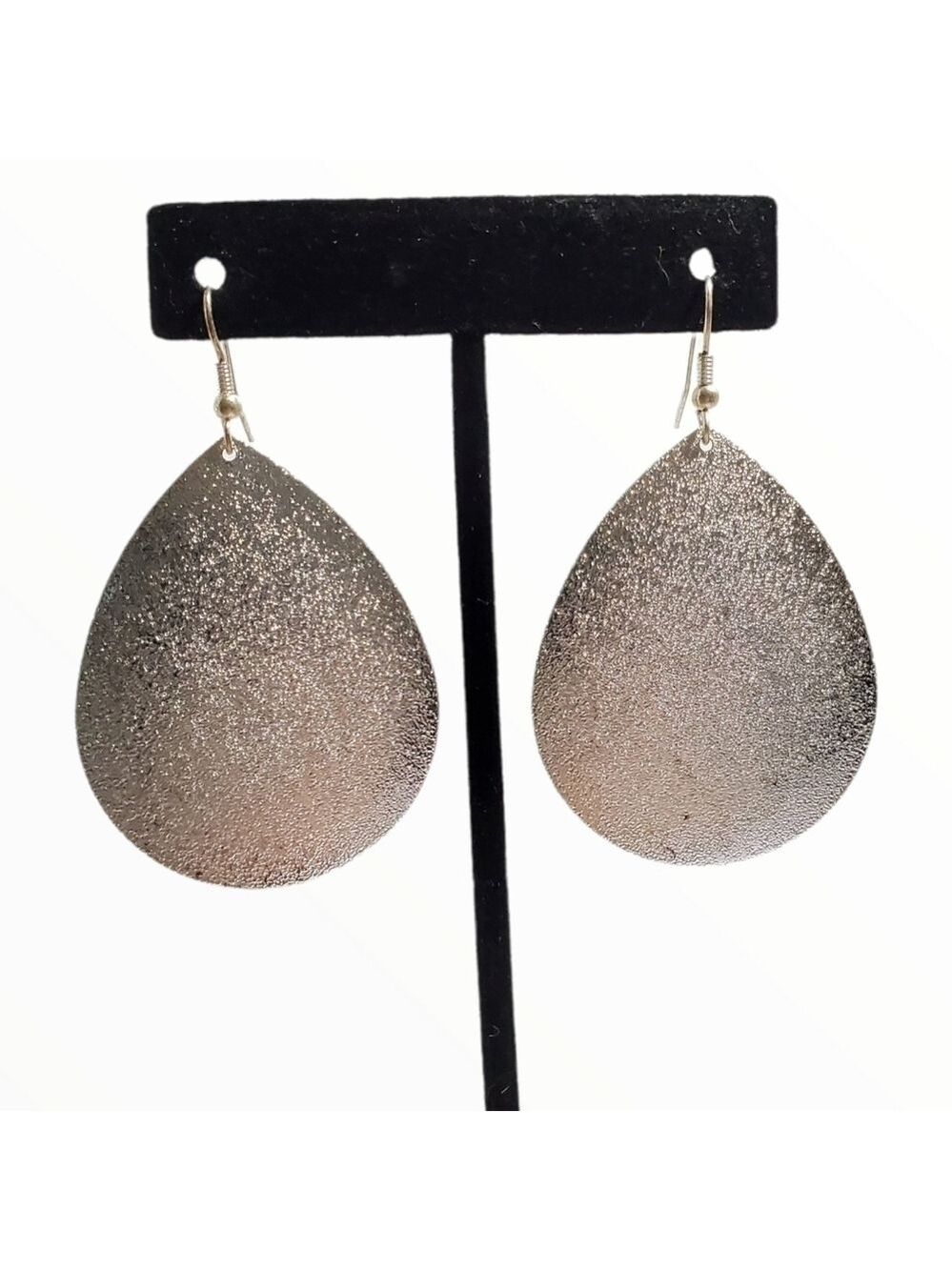 Silvertone drop dangle teardrop earrings